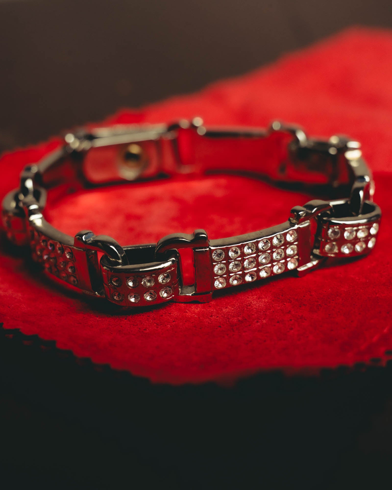 "Ferragamo" Sparkling crystal link bracelet