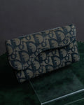Cartera larga de lona con logo grabado "Christian Dior" Trotter