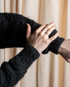 "YVES SAINT LAURENT" Ribbon design stand collar low gauge cardigan