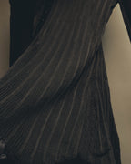 "SAINT LAURENT PARIS" 2020's Sheer ribbed silk blend polo cardigan