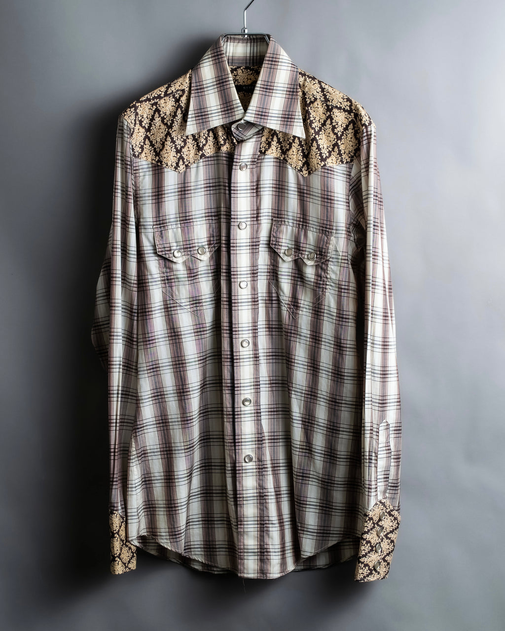 "GUCCI" Floral and checkered western shirt