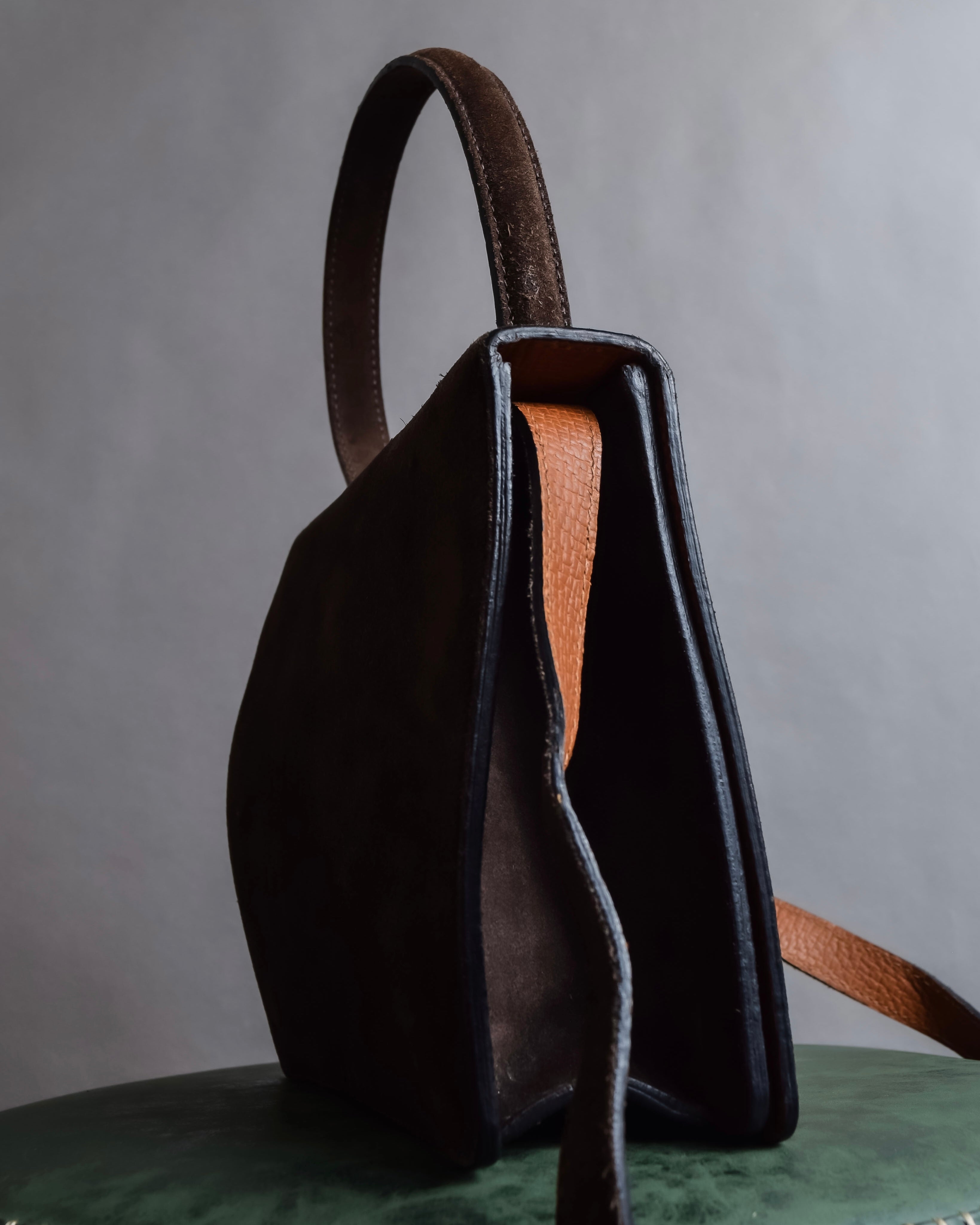 "LOEWE" Textured suede panel barcelona shoulder bag