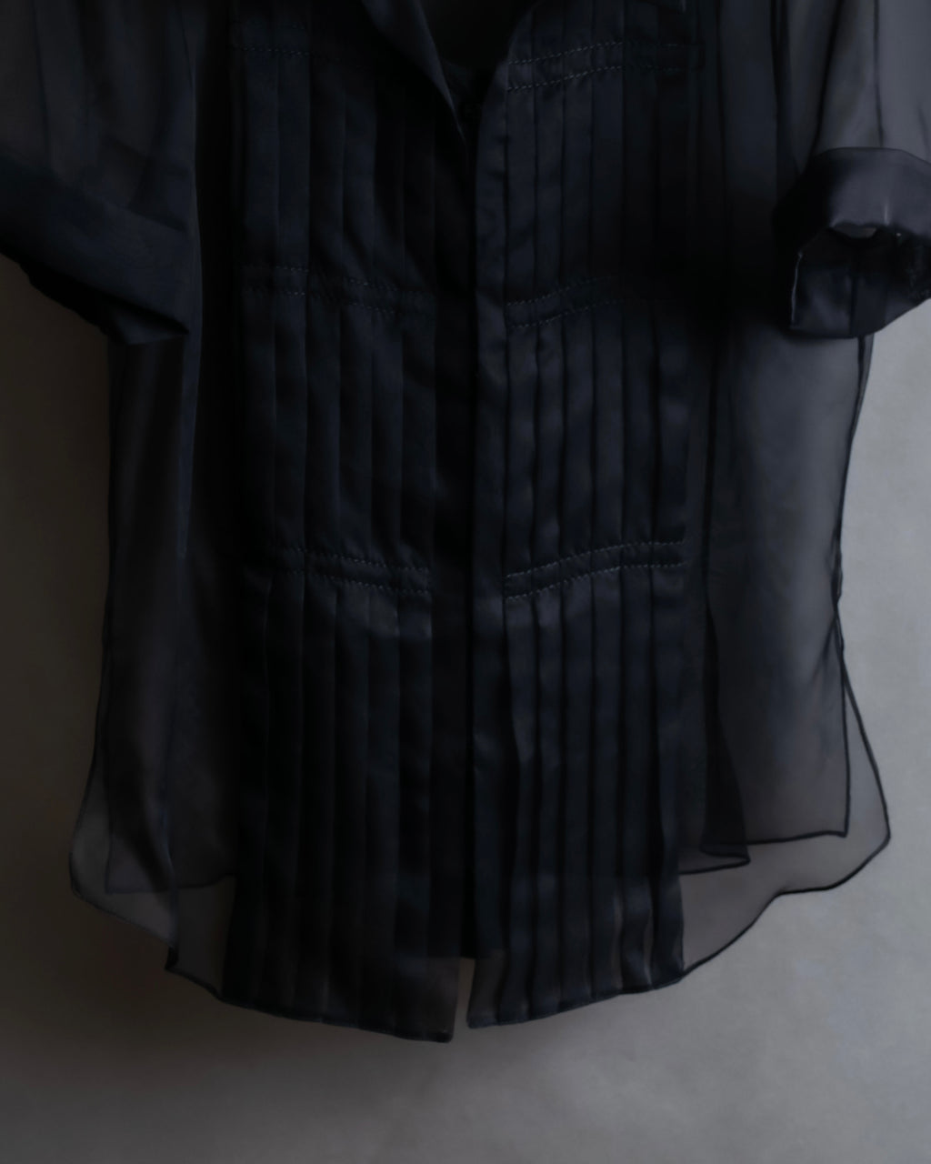 "CELINE" See-through layered design shirt & skirt set up