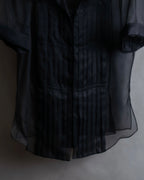 "CELINE" See-through layered design shirt & skirt set up