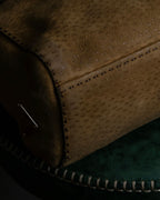 "PRADA" Hook hardware design ostrich leather shoulder bag