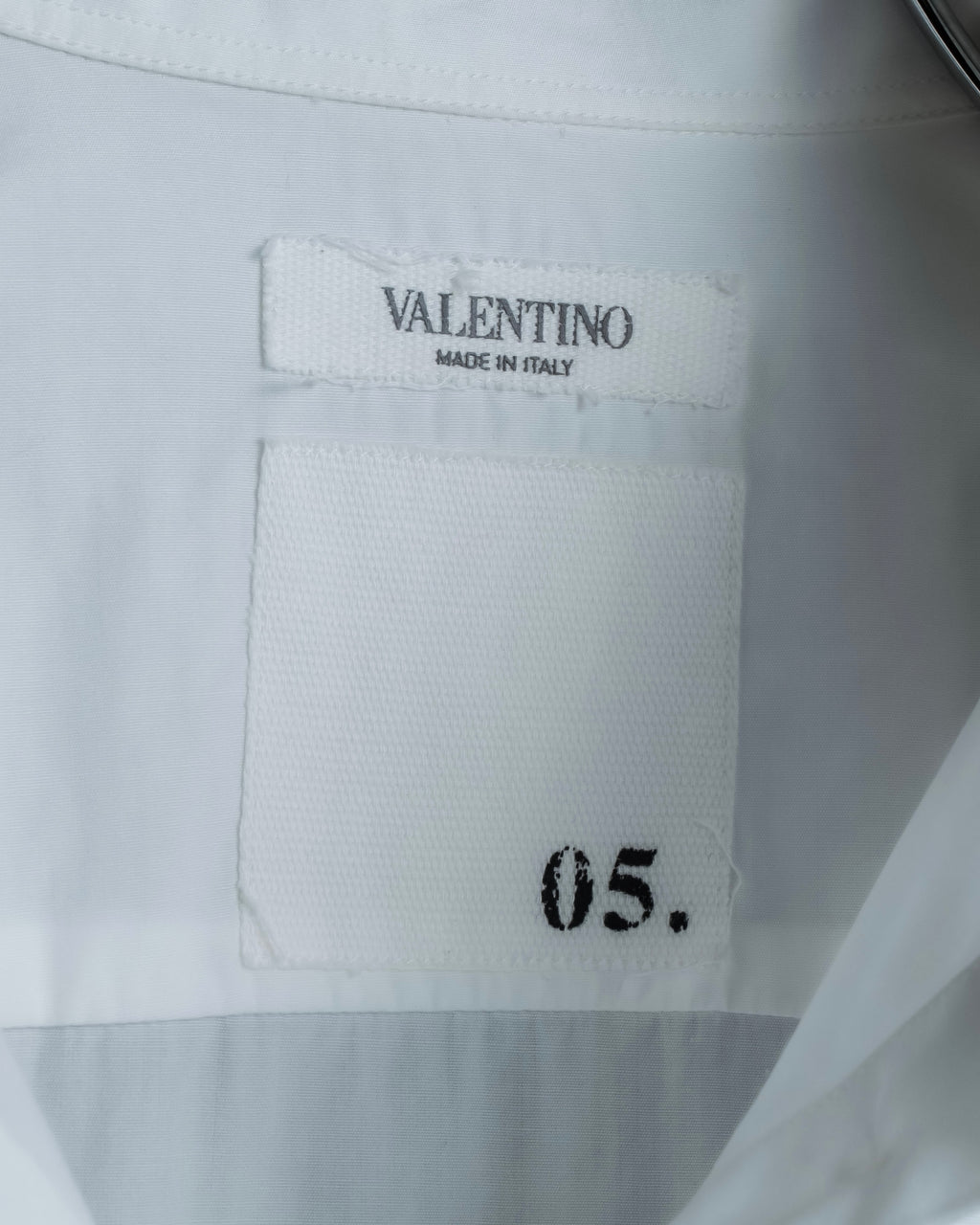 "VALENTINO" Stud detail collar white cotton shirt