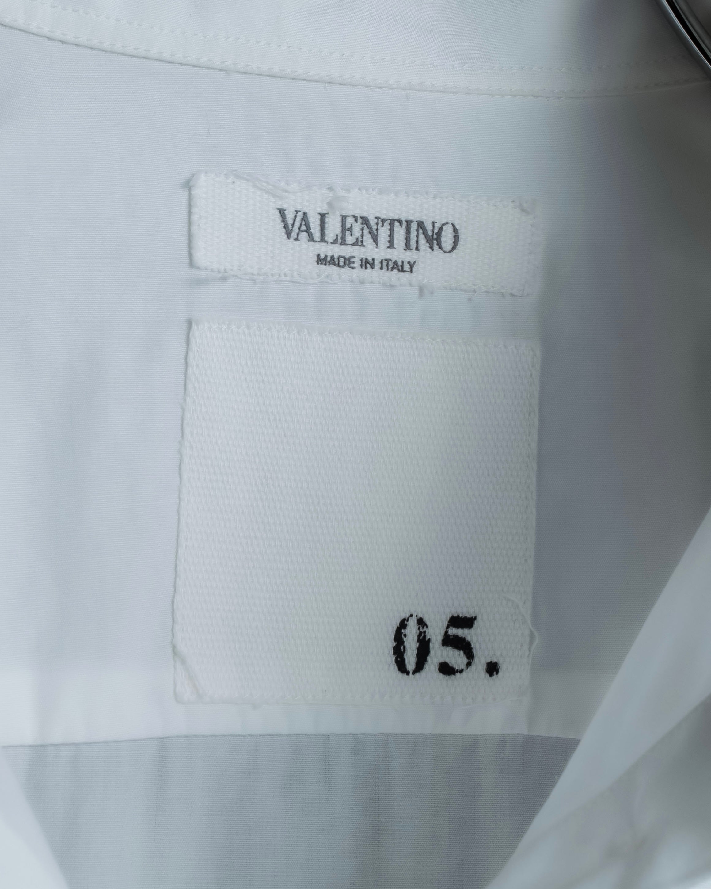 "VALENTINO" Stud detail collar white cotton shirt