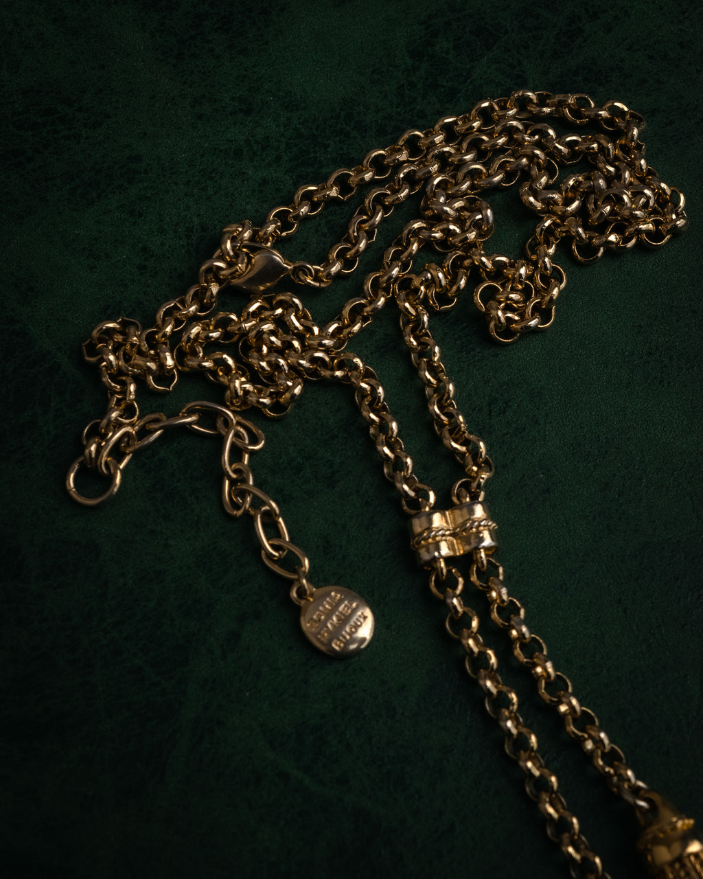 –SPECIAL– “SONIA RYKIEL” 80’s-90’s Tassel lariat chain necklace