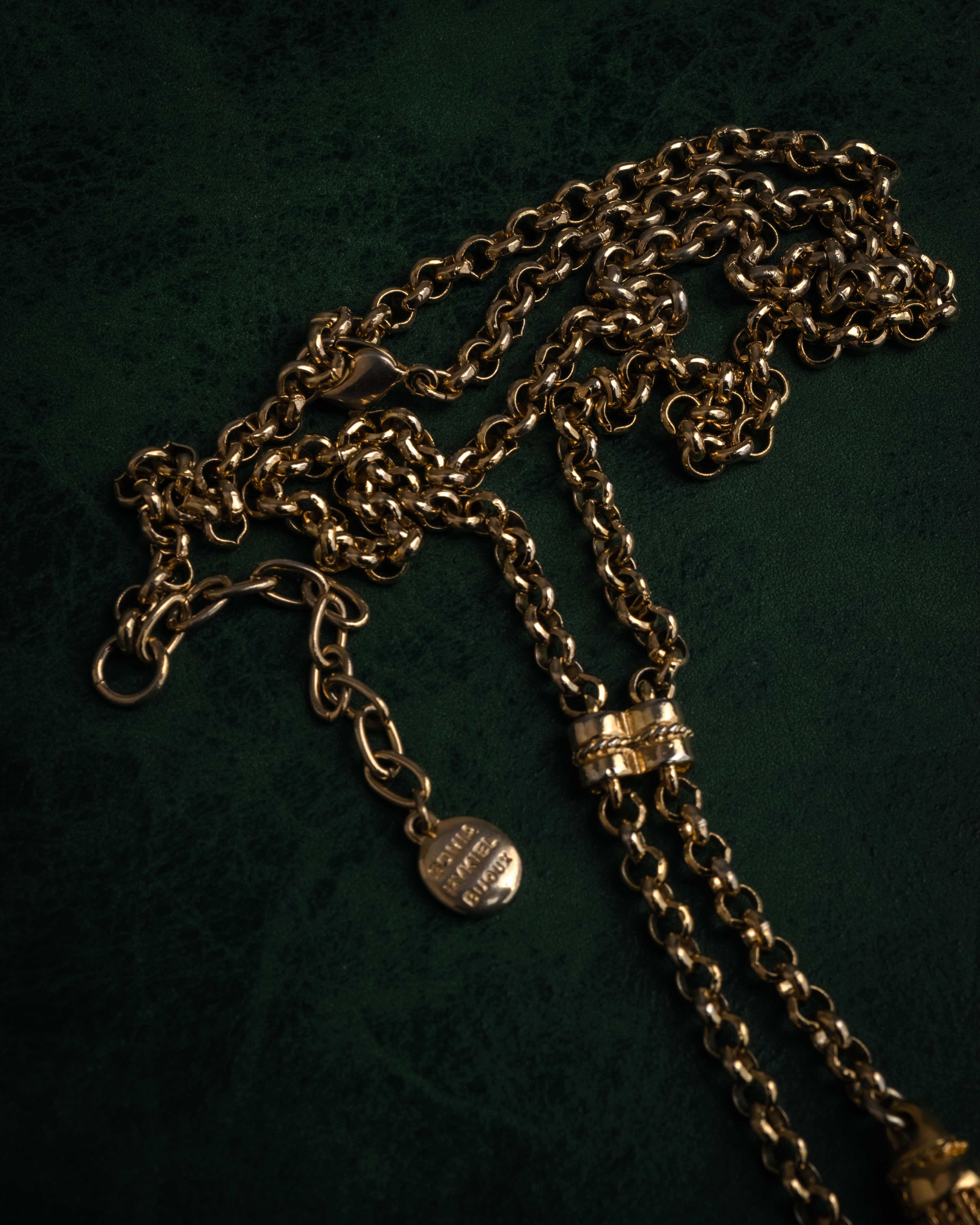 –SPECIAL– “SONIA RYKIEL” 80’s-90’s Tassel lariat chain necklace