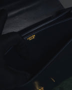 -SPECIAL- "HERMES" 60’s early sandrine box dark blue calf bit bag