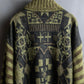 "FENDI" Artistic all over print oversized turtleneck knit