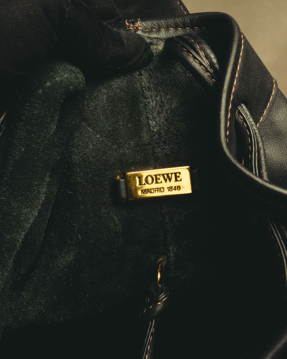 "LOEWE" 90's-10's classic drawstring shoulder bag