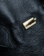 "AULENTTI" Gold closure belt design leather 2-way bag