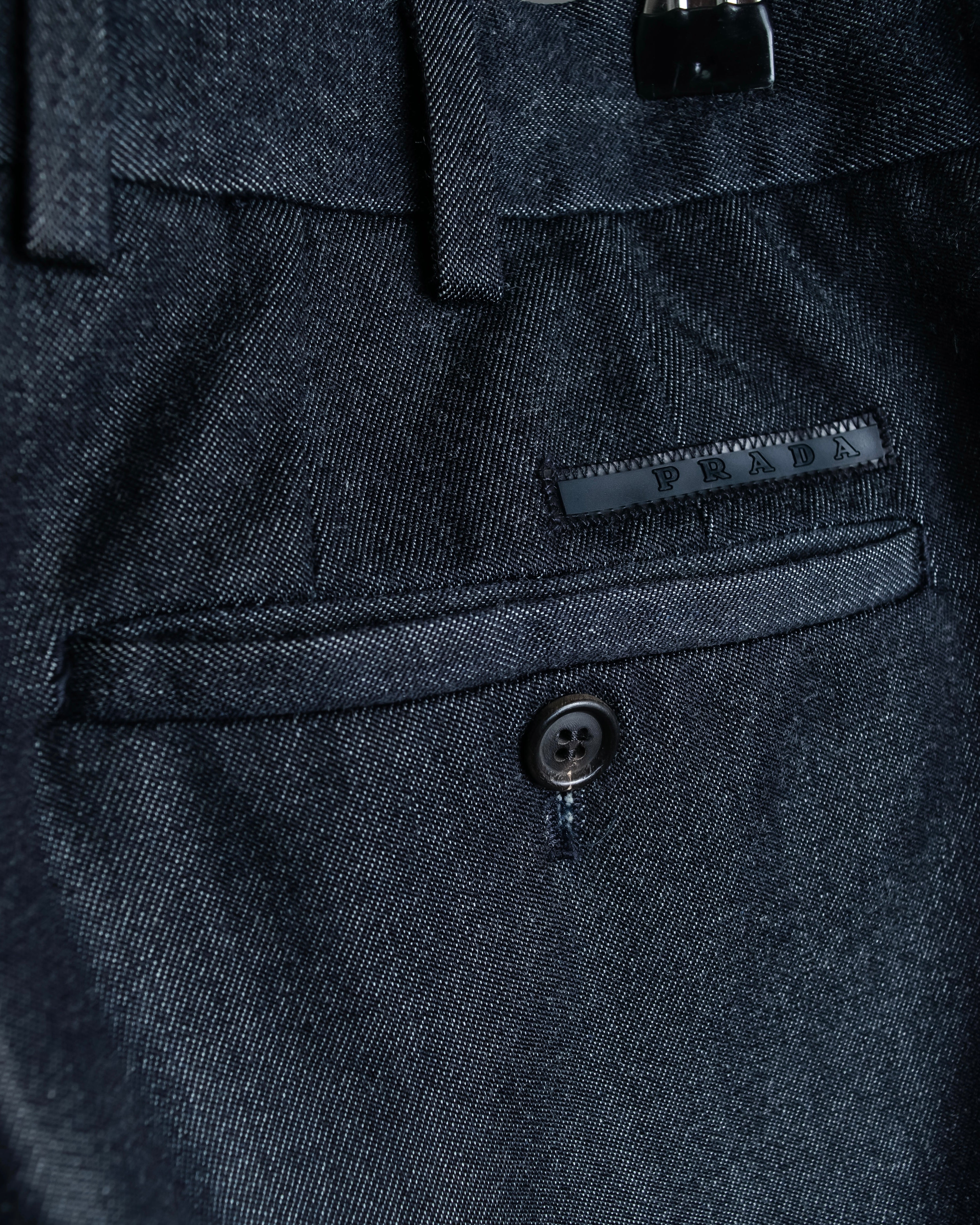 "PRADA" Wool cotton mix navy blue slacks