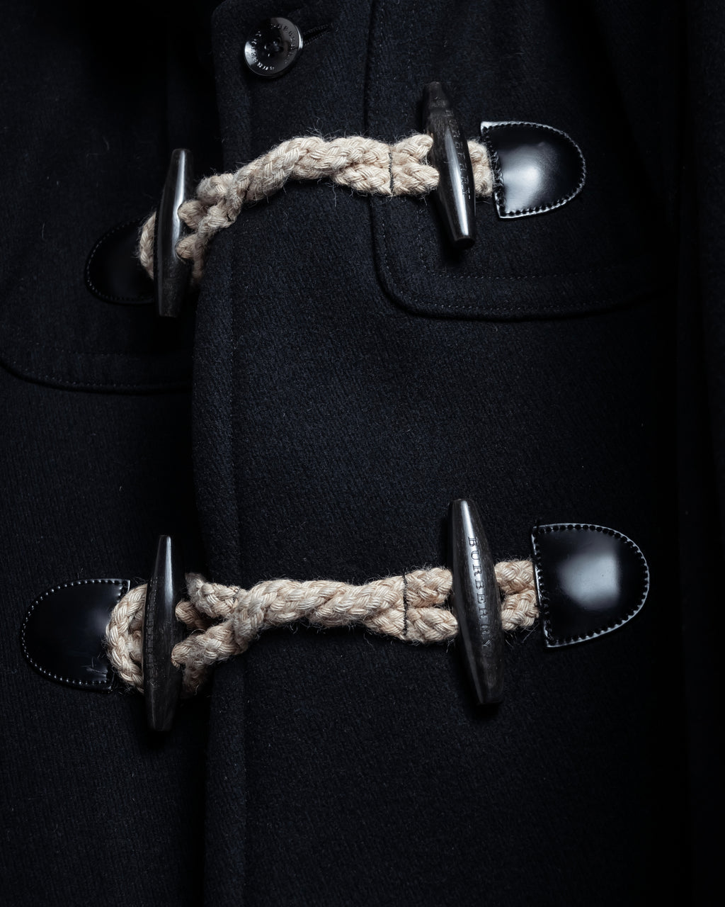"BURBERRY" Classic detailing melton wool duffle coat