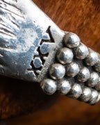 "GUCCI" Anger Forest series wolf motif turquoise stone design silver ring