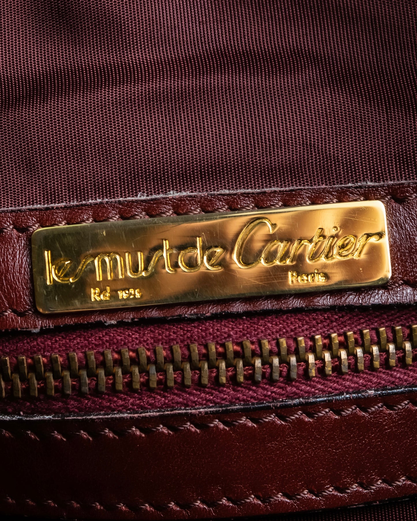 "Cartier" Horizontal design Bordeaux color boston bag