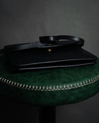 "Christian Dior" 80’s structured grained leather flap shoulder bag