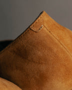 "Hermès" 90's-00's Sculptural suede pointed-toe pumps