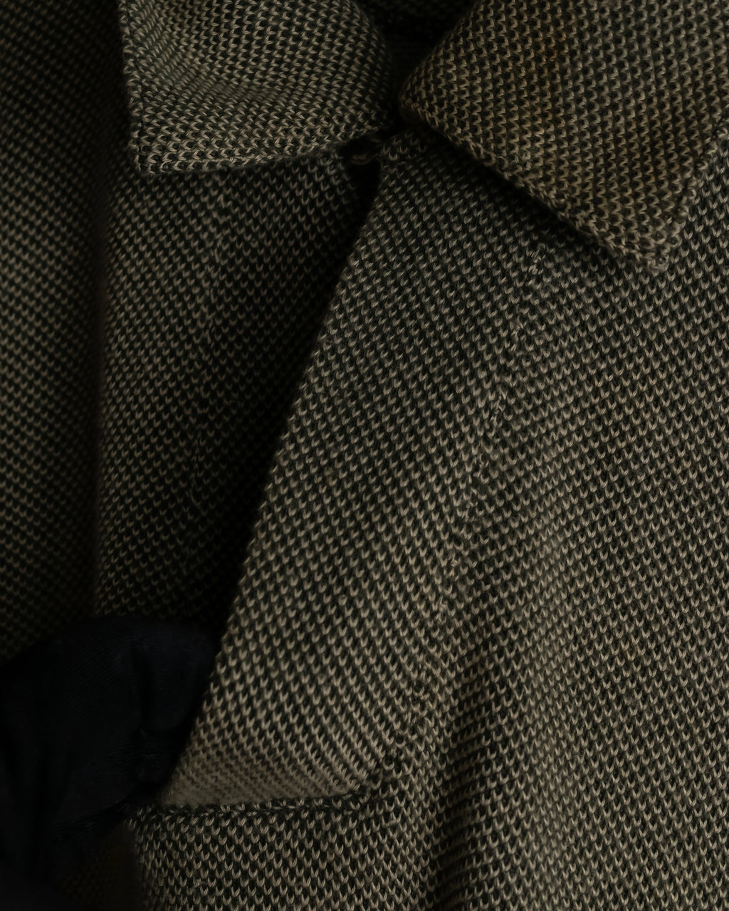 "Vintage herringbone long sleeve polo shirt"