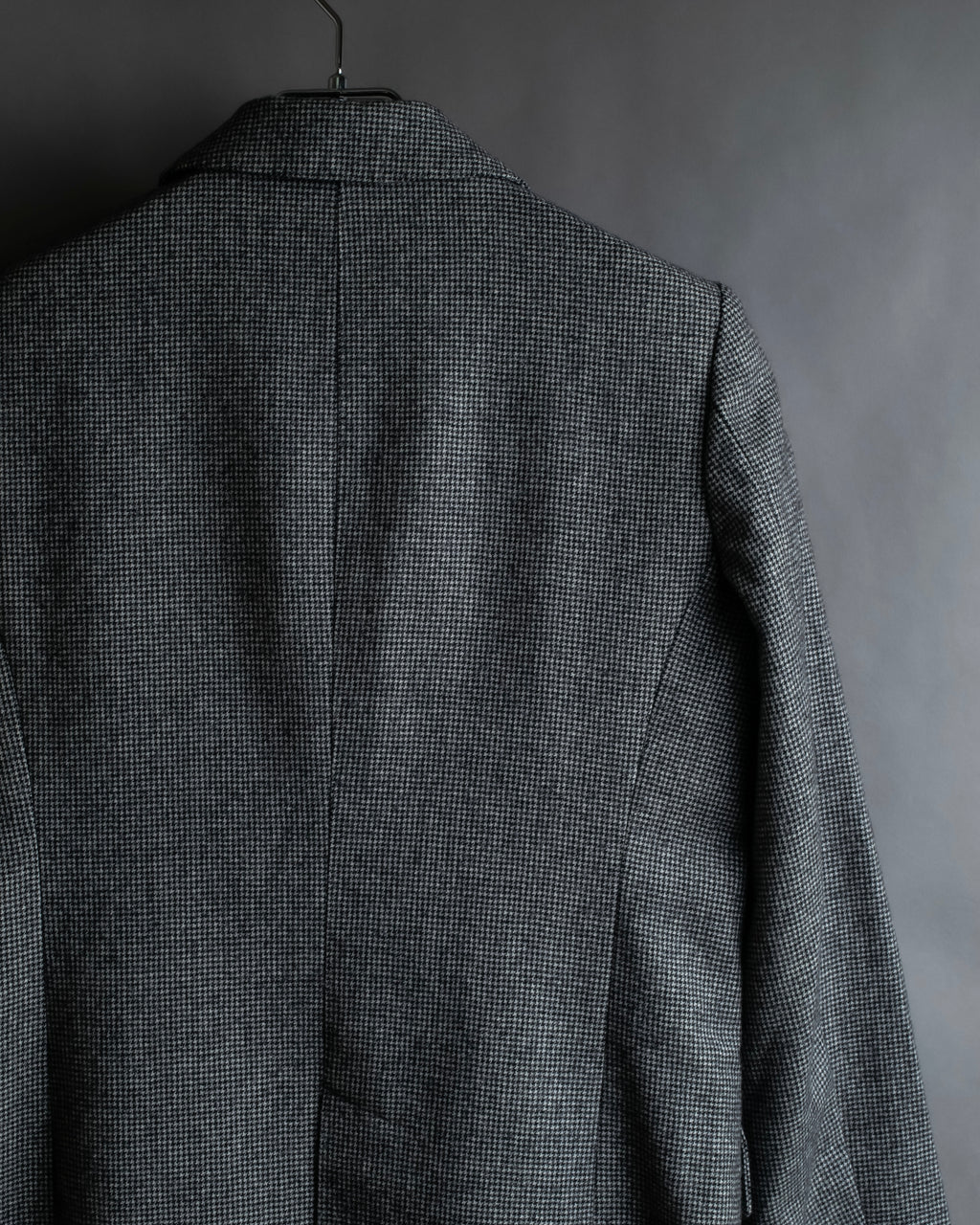 "Whim Gazette" Houndstooth pattern shaped tailored jacket