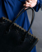 "tricot COMME des GARCONS" Floral pattern punching design tote bag