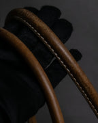 "Mademoiselle Accessories"
 Silver parts design leather one handle bag