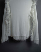 "COMME des GARCONS" 18AW layered mesh design fringe thick knit