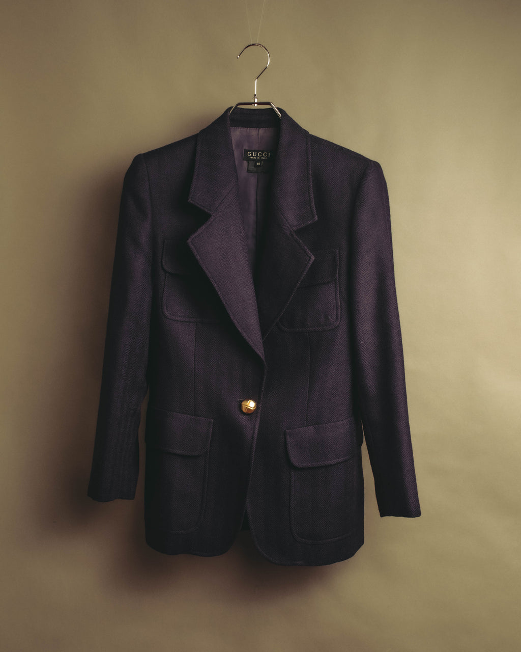 –SPECIAL– “GUCCI” 80’s-90’s Sculptural tailored blazer with gold buttons