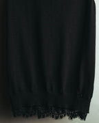 "GUCCI" 90's-10's Delicate lace-trim knit tank top