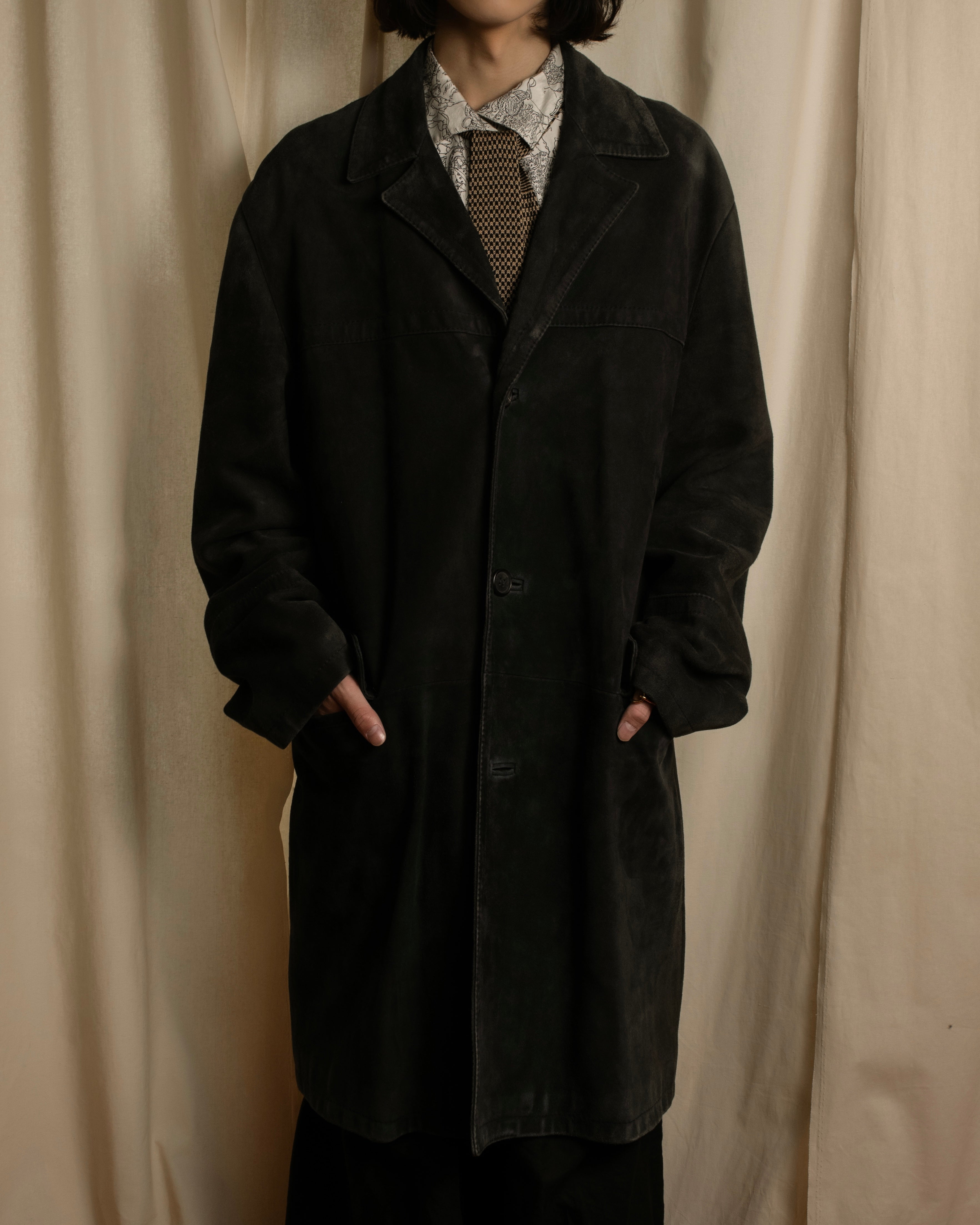 -SPECIAL- "GUCCI" 1998's-01's Tom Ford period beautiful faded suede long coat