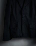 –SPECIAL– "tricot COMME des GARÇONS" 2004AW Fringed cut-off boiled wool tailored jacket