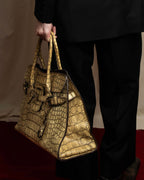 "MIU MIU" Belt strap design embossed leather hand bag