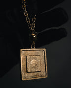 "CELINE" 80’s-90’s square stone pendant charm