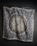 “Christian Dior” 70’s-80’s Clock motif silk scarf