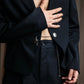 "Y's" Chain fastening design peak lapel short length tailored jacket