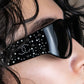 "CHANEL" Rhinestone & Coco mark engraved black lens sunglasses