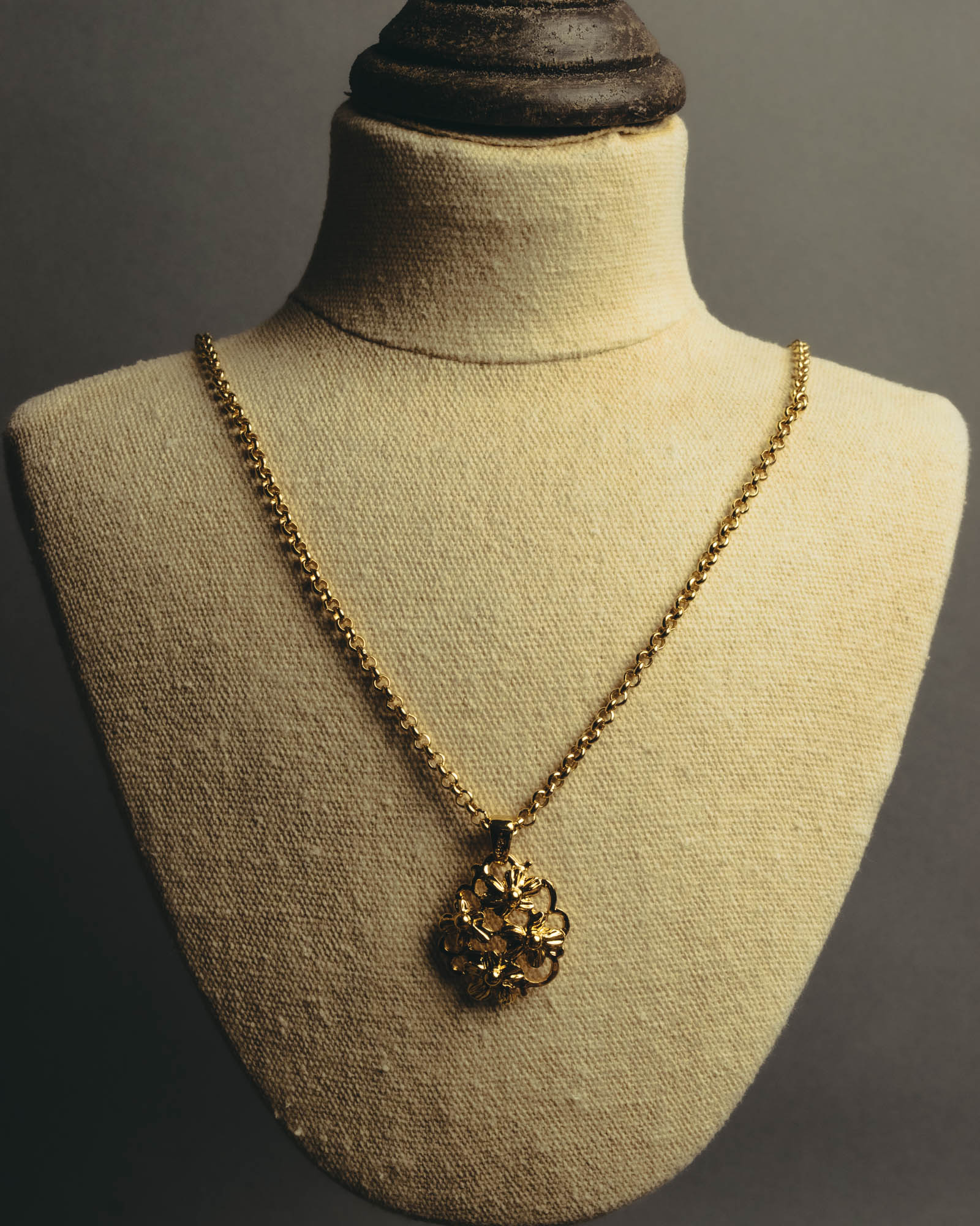 "Yves Saint Laurent" 80's-90's Sculptural floral pendant necklace