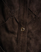 -SPECIAL- “BOTTEGA VENETA” 80’s-90’s Intrecciato suede leather shirt