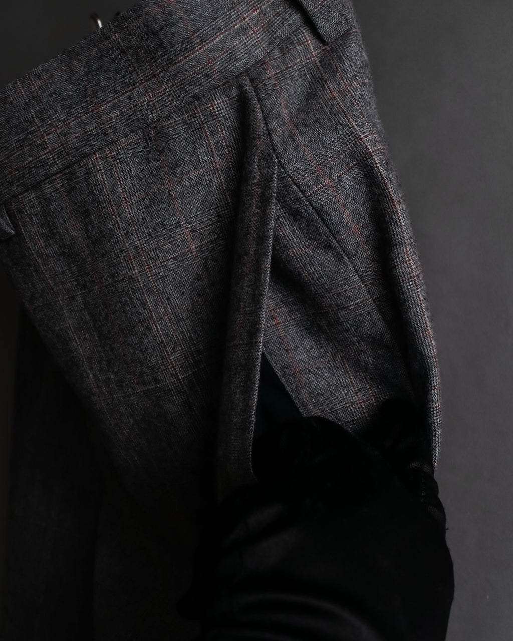 "HERMES" Heather gray cashmere blend slacks