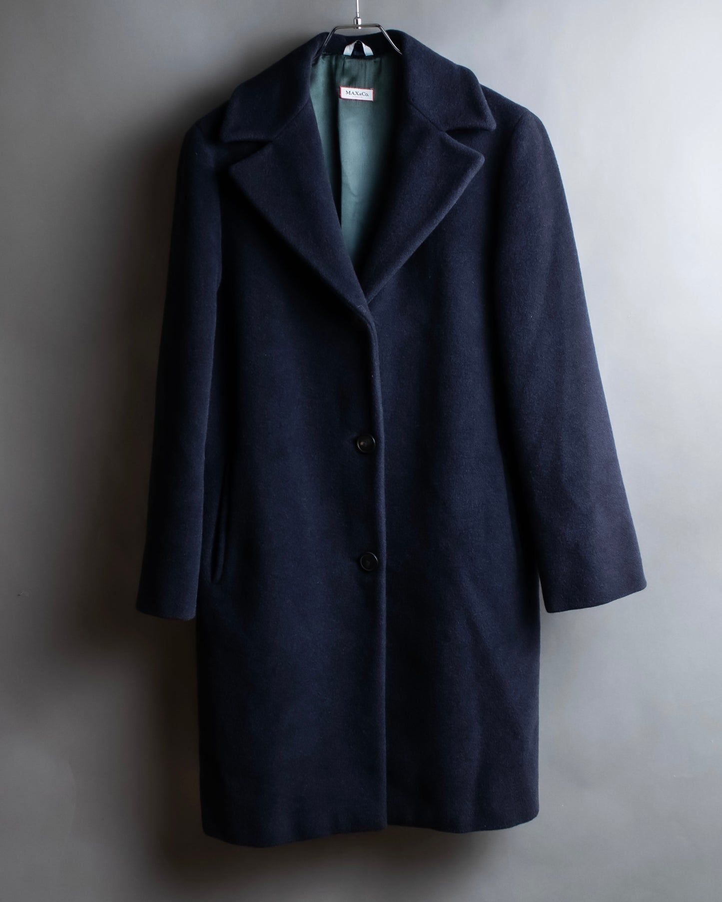 "MAX&Co." Belted design wide lapel mid-length coat