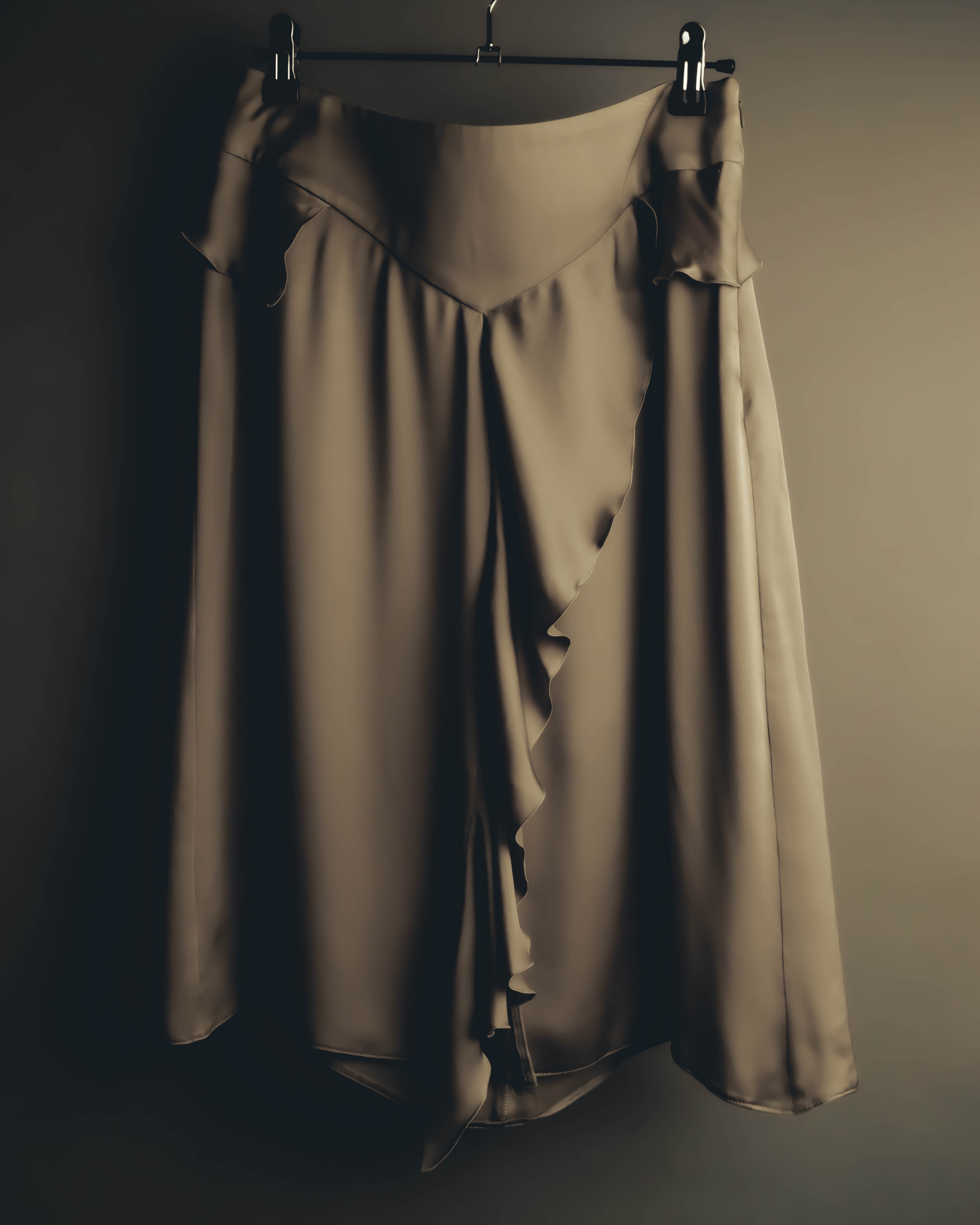 "GIORGIO ARMANI" 90's-00's Draped silk sleeveless top and skirt set