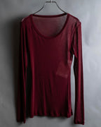 "YOHJI YAMAMOTO FEMME" 13SS Burgundy color sheer pullover