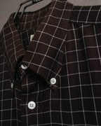 -SPECIAL- “HERMES” 90’s-00’s Windowpane checked sellier button shirt