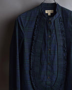 "BURBERRY" Tartan check pattern frill shirt