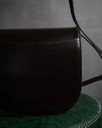 “Yves Saint Laurent” 80’s-90’s Cassandre embossed shoulder bag