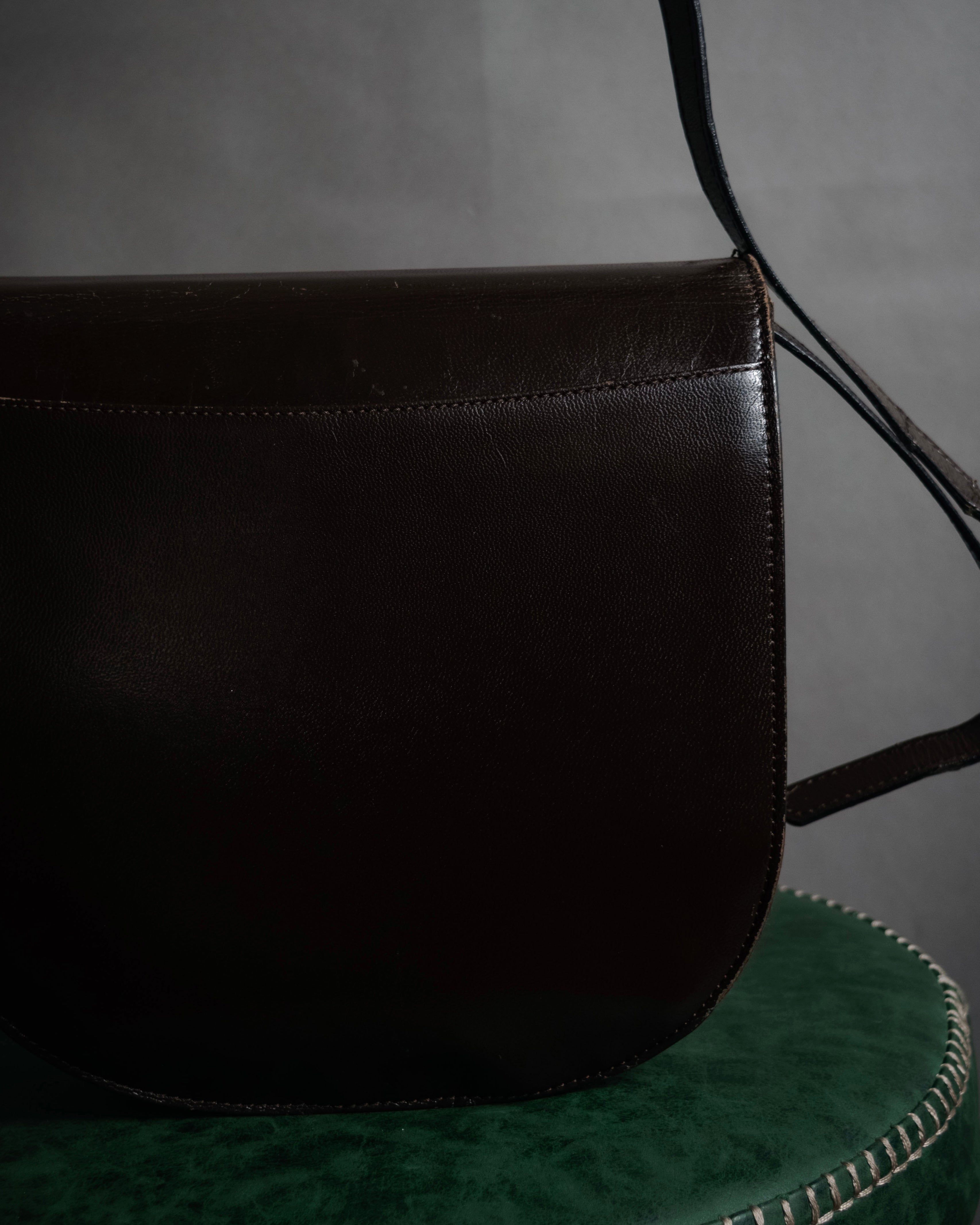 “Yves Saint Laurent” 80’s-90’s Cassandre embossed shoulder bag