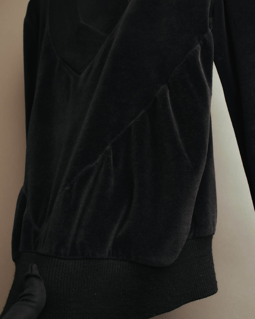 "Véronique Branquinho" 90's-00's Cotton velour v-neck sweatshirt