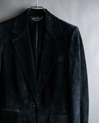 "GUCCI" Stitch design suede tailored jacket