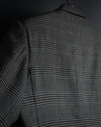 "HERMES" 90’s belvest silk wool linen peak lapel tailored jacket